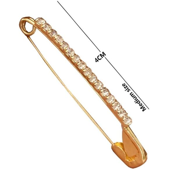 Golden Colour Diamond Designer‎ Safety Pin (3960) - Picture 2 of 7